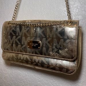 Michael Kors Gold Bag with Cuban chain link double strap